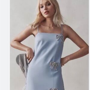 NWT Sachin & Babi Square-neck Sleeveless Bow Mini Dress